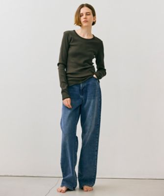 【ＢＥＩＧＥ、ｅｃｒｕ／ＷＥＢ限定・洗える】ＲＩＢ　ＴＯＰＳ　／　　コットンシルクロングスリーブトップス（ＫＫＣＷＣＷ０２５２）