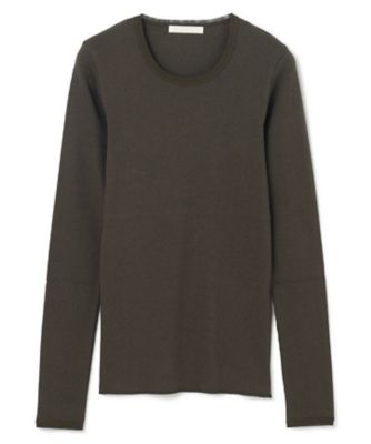 【ＢＥＩＧＥ、ｅｃｒｕ／ＷＥＢ限定・洗える】ＲＩＢ　ＴＯＰＳ　／　　コットンシルクロングスリーブトップス（ＫＫＣＷＣＷ０２５２）