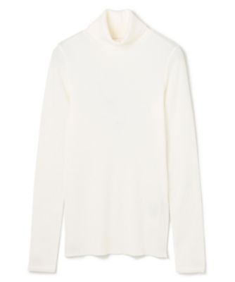 【ＢＥＩＧＥ、ｅｃｒｕ／ＷＥＢ限定・洗える】ＲＩＢ　ＴＯＰＳ　／　　コットンシルクハイネックトップス（ＫＫＣＷＣＷ０２５３）