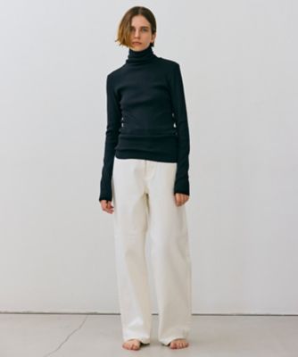 【ＢＥＩＧＥ、ｅｃｒｕ／ＷＥＢ限定・洗える】ＲＩＢ　ＴＯＰＳ　／　　コットンシルクハイネックトップス（ＫＫＣＷＣＷ０２５３）