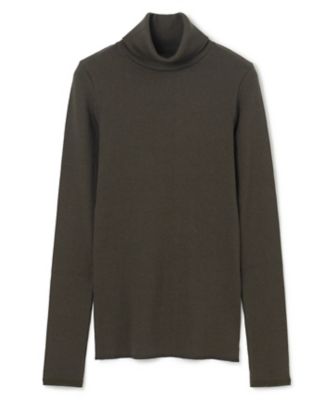 【ＢＥＩＧＥ、ｅｃｒｕ／ＷＥＢ限定・洗える】ＲＩＢ　ＴＯＰＳ　／　　コットンシルクハイネックトップス（ＫＫＣＷＣＷ０２５３）