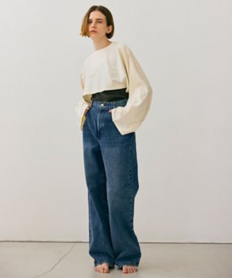 【ＢＥＩＧＥ、ｅｃｒｕ／ＷＥＢ限定・洗える】ＪＥＲＳＥＹ　ＳＴＩＴＣＨ　／　コットンクロップドトップス（ＫＫＣＷＣＷ０２５５）