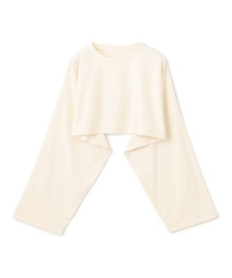 【ＢＥＩＧＥ、ｅｃｒｕ／ＷＥＢ限定・洗える】ＪＥＲＳＥＹ　ＳＴＩＴＣＨ　／　コットンクロップドトップス（ＫＫＣＷＣＷ０２５５）