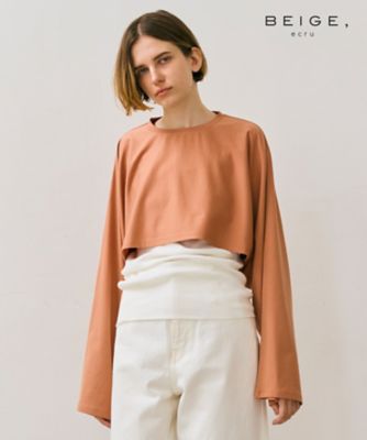 【ＢＥＩＧＥ、ｅｃｒｕ／ＷＥＢ限定・洗える】ＪＥＲＳＥＹ　ＳＴＩＴＣＨ　／　コットンクロップドトップス（ＫＫＣＷＣＷ０２５５）