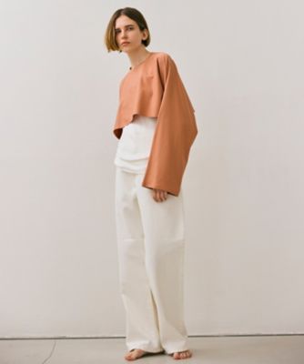 【ＢＥＩＧＥ、ｅｃｒｕ／ＷＥＢ限定・洗える】ＪＥＲＳＥＹ　ＳＴＩＴＣＨ　／　コットンクロップドトップス（ＫＫＣＷＣＷ０２５５）