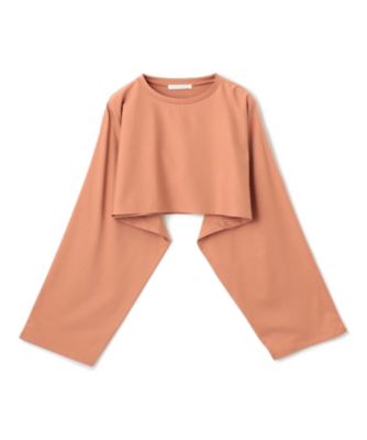 【ＢＥＩＧＥ、ｅｃｒｕ／ＷＥＢ限定・洗える】ＪＥＲＳＥＹ　ＳＴＩＴＣＨ　／　コットンクロップドトップス（ＫＫＣＷＣＷ０２５５）