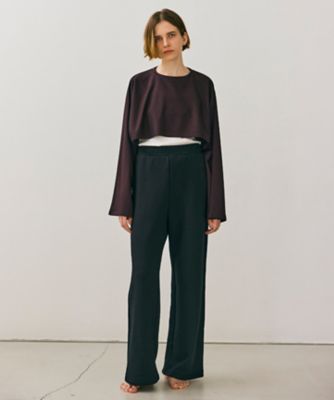 【ＢＥＩＧＥ、ｅｃｒｕ／ＷＥＢ限定・洗える】ＪＥＲＳＥＹ　ＳＴＩＴＣＨ　／　コットンクロップドトップス（ＫＫＣＷＣＷ０２５５）