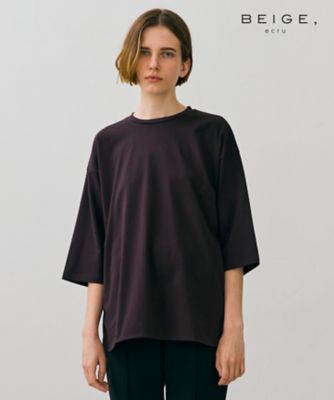 【ＢＥＩＧＥ、ｅｃｒｕ／ＷＥＢ限定・洗える】ＪＥＲＳＥＹ　ＳＴＩＴＣＨ　／　コットンオーバサイズトップス（ＫＫＣＷＣＷ０２５７）