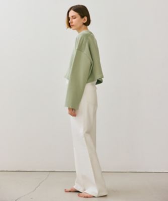 【ＢＥＩＧＥ、ｅｃｒｕ／ＷＥＢ限定・洗える】ＬＯＯＰ　ＢＡＣＫ　／　コットンスウェットクロップドトップス（ＫＫＣＷＣＷ０３５０）