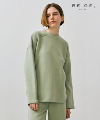 【ＢＥＩＧＥ、ｅｃｒｕ／ＷＥＢ限定・洗える】ＬＯＯＰ　ＢＡＣＫ　／　コットンスウェットリブトップス（ＫＫＣＷＣＷ０３５１）