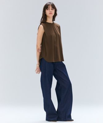 【ＢＥＩＧＥ、ｅｃｒｕ／ＷＥＢ限定・洗える】ＦＩＮＥ　ＤＲＹ　ＴＯＵＣＨ　／　ねじりデザインコットンノースリーブトップス（ＫＫＣＷＧＭ０３５
