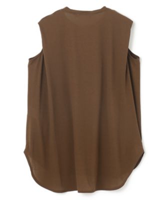 【ＢＥＩＧＥ、ｅｃｒｕ／ＷＥＢ限定・洗える】ＦＩＮＥ　ＤＲＹ　ＴＯＵＣＨ　／　ねじりデザインコットンノースリーブトップス（ＫＫＣＷＧＭ０３５