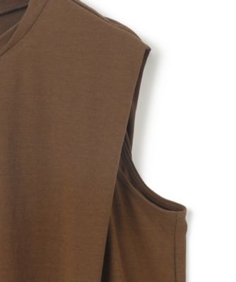 【ＢＥＩＧＥ、ｅｃｒｕ／ＷＥＢ限定・洗える】ＦＩＮＥ　ＤＲＹ　ＴＯＵＣＨ　／　ねじりデザインコットンノースリーブトップス（ＫＫＣＷＧＭ０３５
