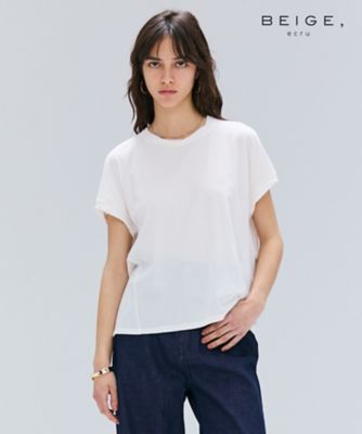 【ＢＥＩＧＥ、ｅｃｒｕ／ＷＥＢ限定・洗える】ＦＩＮＥ　ＤＲＹ　ＴＯＵＣＨ　／　ねじりデザインコットンクルーネックＴシャツ（ＫＫＣＷＧＭ０３５