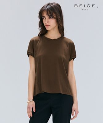 【ＢＥＩＧＥ、ｅｃｒｕ／ＷＥＢ限定・洗える】ＦＩＮＥ　ＤＲＹ　ＴＯＵＣＨ　／　ねじりデザインコットンクルーネックＴシャツ（ＫＫＣＷＧＭ０３５
