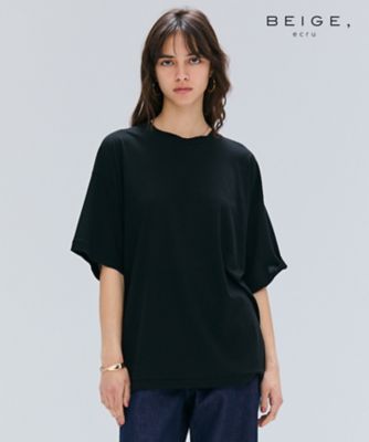 【ＢＥＩＧＥ、ｅｃｒｕ／ＷＥＢ限定・洗える】ＦＩＮＥ　ＤＲＹ　ＴＯＵＣＨ　／　ねじりデザインコットンオーバーサイズＴシャツ（ＫＫＣＷＧＭ０３