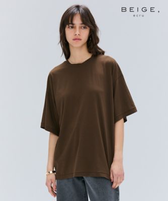 【ＢＥＩＧＥ、ｅｃｒｕ／ＷＥＢ限定・洗える】ＦＩＮＥ　ＤＲＹ　ＴＯＵＣＨ　／　ねじりデザインコットンオーバーサイズＴシャツ（ＫＫＣＷＧＭ０３
