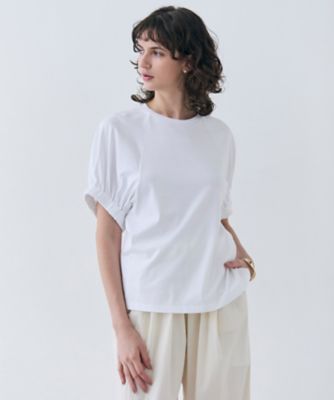＜BEIGE， (Women)＞【洗える】ＳＴＯＣＫ　／　オーガニックコットン半袖ギャザートップス（ＫＫＣＷＧＭ０４１０）