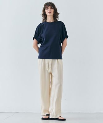 【洗える】ＳＴＯＣＫ　／　オーガニックコットン半袖ギャザートップス（ＫＫＣＷＧＭ０４１０）