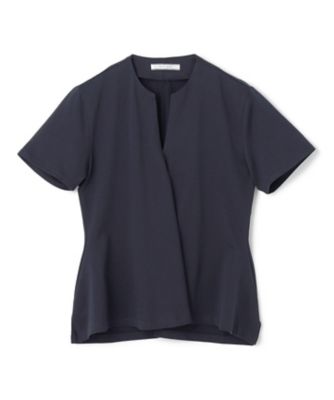 【SALE】BEIGE， (Women)/ベイジ STOCK/オーガニックコットン半袖Vスリットトップス(KKCWGM0413) 075_ネービーブルー 【三越伊勢丹/公式】
