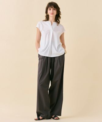 【ＷＥＢ限定・洗える】ＭＥＬＩＳＳＡ　／　バックシフォンスキッパー半袖トップス（ＫＫＣＷＧＭ６４５１）