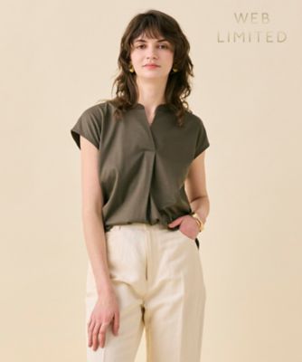 【ＷＥＢ限定・洗える】ＭＥＬＩＳＳＡ　／　バックシフォンスキッパー半袖トップス（ＫＫＣＷＧＭ６４５１）