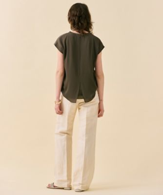 【ＷＥＢ限定・洗える】ＭＥＬＩＳＳＡ　／　バックシフォンスキッパー半袖トップス（ＫＫＣＷＧＭ６４５１）