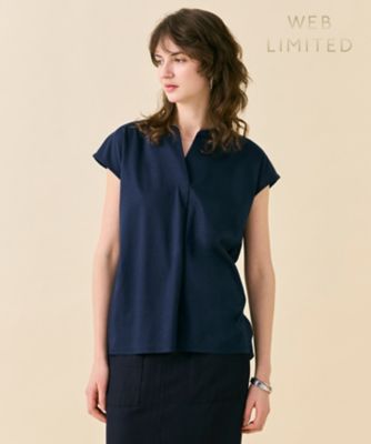 【ＷＥＢ限定・洗える】ＭＥＬＩＳＳＡ　／　バックシフォンスキッパー半袖トップス（ＫＫＣＷＧＭ６４５１）