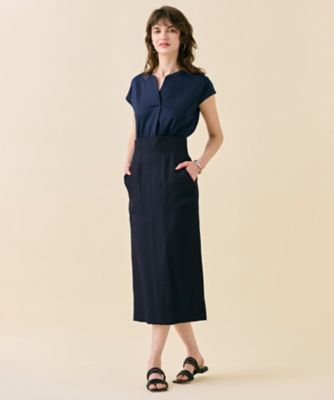 【ＷＥＢ限定・洗える】ＭＥＬＩＳＳＡ　／　バックシフォンスキッパー半袖トップス（ＫＫＣＷＧＭ６４５１）