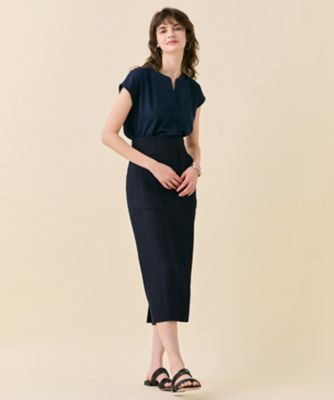 【ＷＥＢ限定・洗える】ＭＥＬＩＳＳＡ　／　バックシフォンスキッパー半袖トップス（ＫＫＣＷＧＭ６４５１）