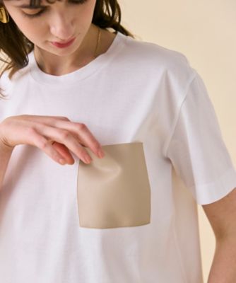 【ＷＥＢ限定・洗える】ＴＯＲＥＮＩＡ　／　レザーポケットコットンクルーネックＴシャツ（ＫＫＣＷＧＭ６４５２）