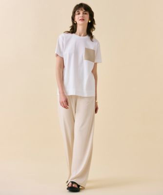 【ＷＥＢ限定・洗える】ＴＯＲＥＮＩＡ　／　レザーポケットコットンクルーネックＴシャツ（ＫＫＣＷＧＭ６４５２）