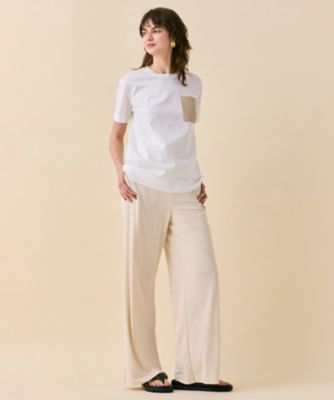 【ＷＥＢ限定・洗える】ＴＯＲＥＮＩＡ　／　レザーポケットコットンクルーネックＴシャツ（ＫＫＣＷＧＭ６４５２）