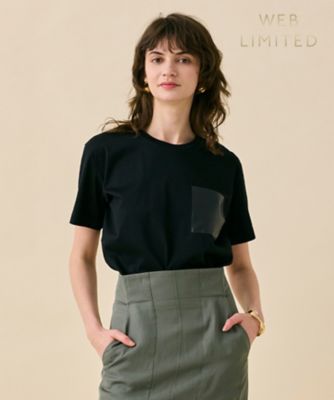 【ＷＥＢ限定・洗える】ＴＯＲＥＮＩＡ　／　レザーポケットコットンクルーネックＴシャツ（ＫＫＣＷＧＭ６４５２）