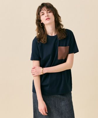 【ＷＥＢ限定・洗える】ＴＯＲＥＮＩＡ　／　レザーポケットコットンクルーネックＴシャツ（ＫＫＣＷＧＭ６４５２）