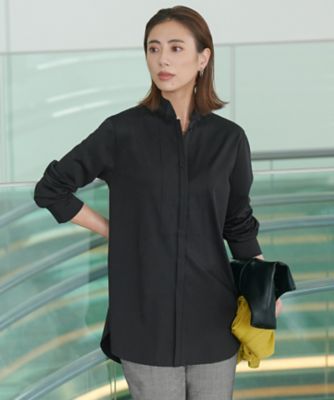 ＜ICB (Women)＞【洗える】　ブラウスライクジャージー　ロングカットソー（ＫＫＣＹＧＡ０３０４）