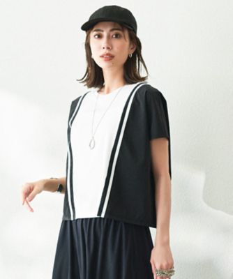 ＜ICB (Women)＞【接触冷感・ＵＶケア・洗える】シルケットスムースコンビ　バイカラーカットソー（ＫＫＣＹＧＭ０６０２）