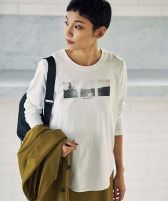 ＜ICB (Women)＞【洗える】ＰＨＯＴＯ　ＴＥＥ　カットソー（ＫＫＣＹＩＡ０２０３）