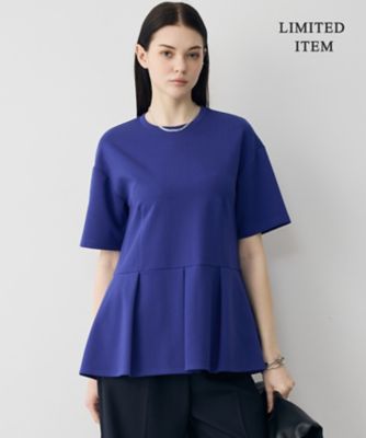 【美品】ICB アイシービー ネイビー 紺 サイズ:40(L) | 23春夏 バック サテン ラウンドヘムプルオーバー / FluidBackSatin 半袖 キャップスリーブ クルーネック ラウンドヘム Aライン ワイドシルエット | トップス カットソー【レディース】【中古】 ICB - 【美品】ICB アイシービー ネイビー 紺 サイズ:40(L) | 23春夏