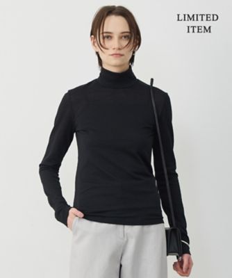 WEB限定】 コットンレーシージャカード ハイネックカットソー