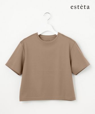 esteta (Women)/エステータ 【エステータ】スーピマコットン　プレミアムジャージー　半袖クロップド丈Ｔシャツ（ＫＫＨ６ＣＭ０９３３）