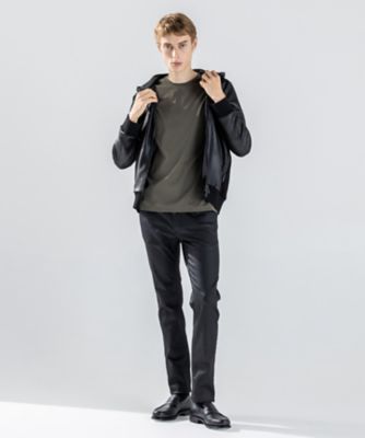 新素材【ストレッチ／光沢感】レザーライクジャージーコンビ