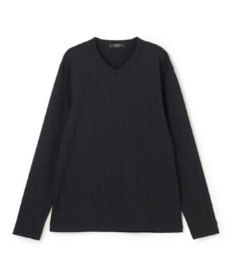 ストレッチ】テックリブジャージー Vネックカットソー
