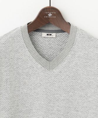 Ｖネック　ヘリンボーンジャカード　Ｔシャツ（ＫＫＪＬＮＷ０３０３）