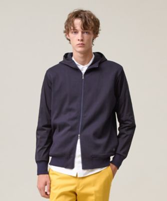 J.PRESS (Men)/ジェイ・プレス お出かけシーンにも最適【J.PRESS PREMIUM JERSEY】ジャカードリンクス コンビパーカー(KKOVGW0206) 075_ネービーブルー トップス【三越伊勢丹/公式】