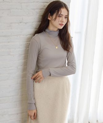 【ＳＬＯＷ／一部店舗限定】新色追加！シアーリブロンＴＥＥ　タートルネック　カットソー（ＫＫＳ１ＣＡ０９３２）