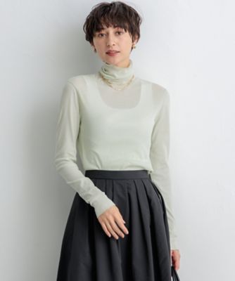 【ＳＬＯＷ／一部店舗限定】新色追加！シアーリブロンＴＥＥ　タートルネック　カットソー（ＫＫＳ１ＣＡ０９３２）