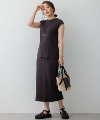 【ＳＬＯＷ／一部店舗限定】ランダムリブフライス　フレンチスリーブ　カットソー（ＫＫＳ１ＣＭ０９６３）