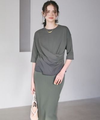 SLOW／一部店舗限定】MVSコットン カシュクール 5分丈 T