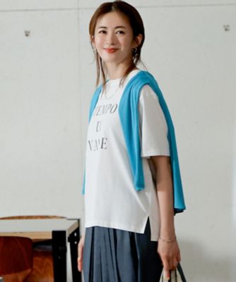 23区 L (Women/大きいサイズ)/ニジュウサンク エル 【SLOW/一部店舗限定】MVSコットン  ロゴTシャツ(KKS1GM0933)